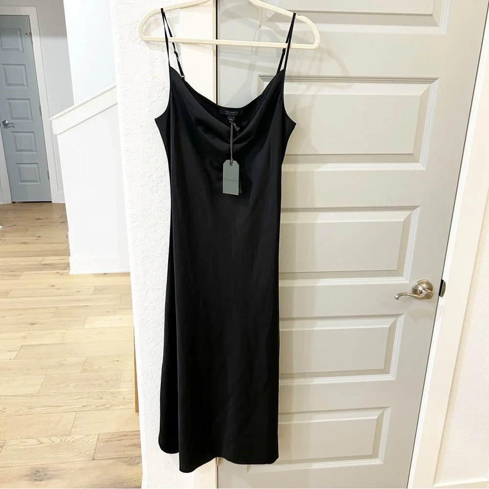 NWT All Saints Hadley Slip Midi Dress - Picture 3 of 5